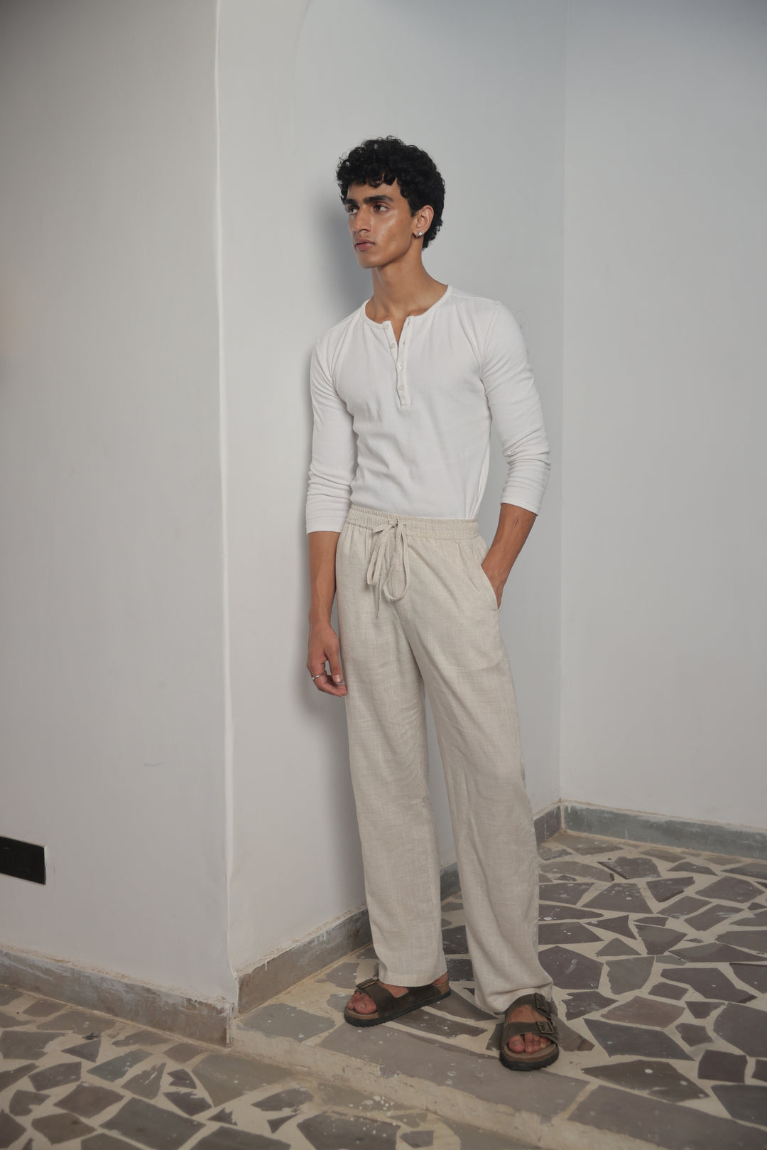 Sandstone Ease Linen Trousers