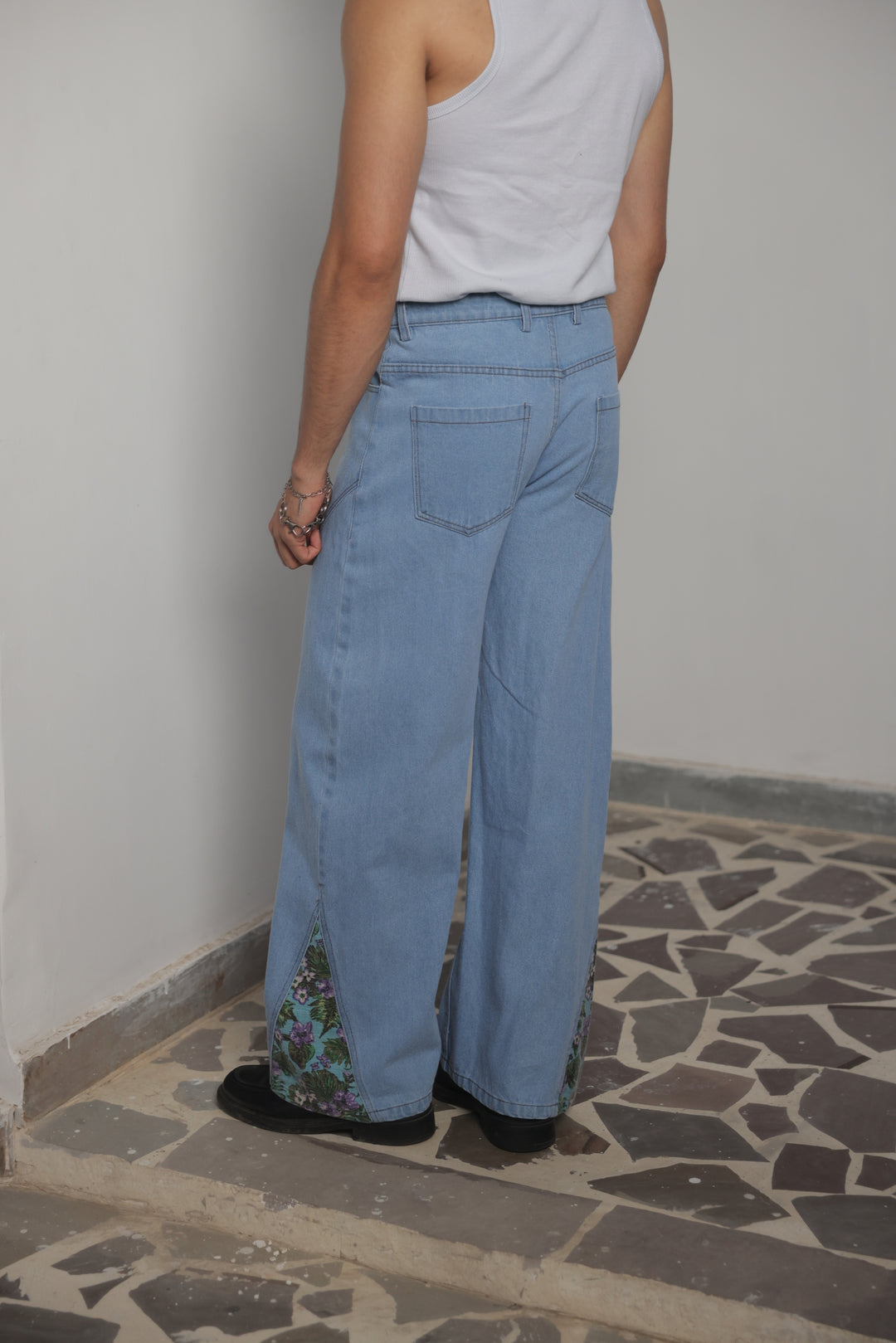 Floral Edge Loose Fit Denim