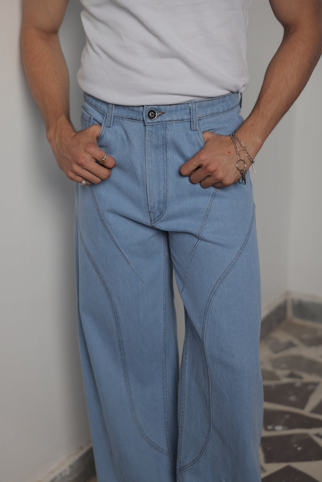 Floral Edge Loose Fit Denim