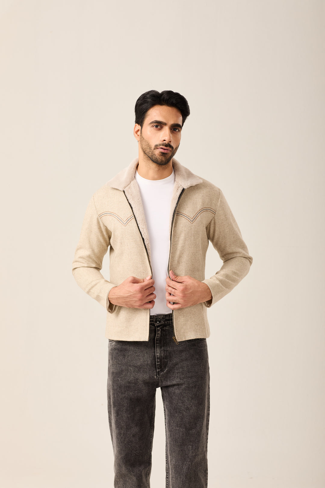Beige Shearling Jacket